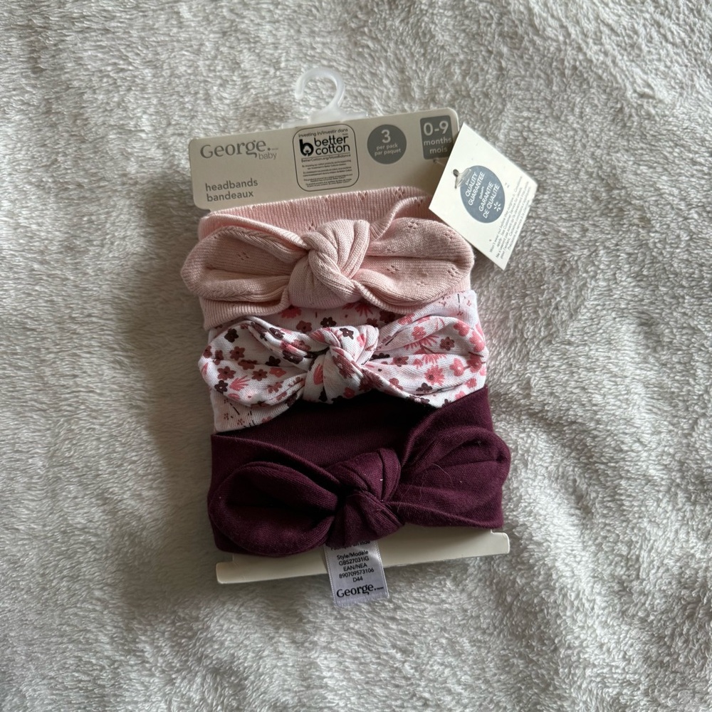 ✨3/$15✨ NEW George Baby Girl Bows 3 Pack
